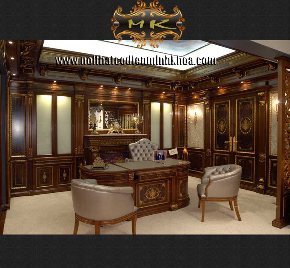 Phòng làm Việc - Bàn Lãnh Đạo Cổ Điển - MS:03 phong-lam-viec-ban-lanh-dao-co-dien-ms03