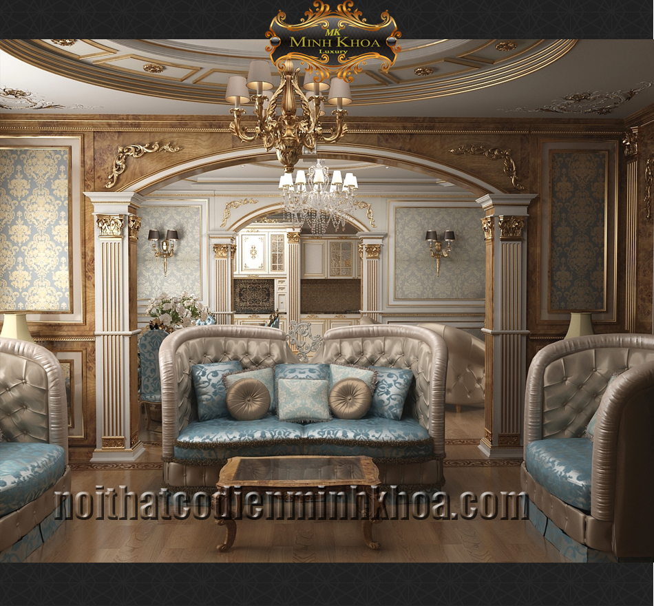 Thiết Kế Phỏng Khách Cổ Điển - MS:19 thiet-ke-phong-khach-co-dien-ms19